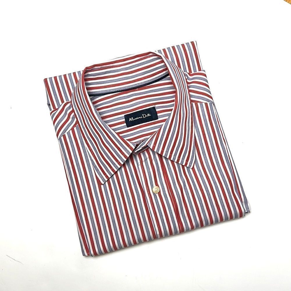 Massimo Dutti Striped Fitted Button Down Shirt, Long Sleeves size XL
